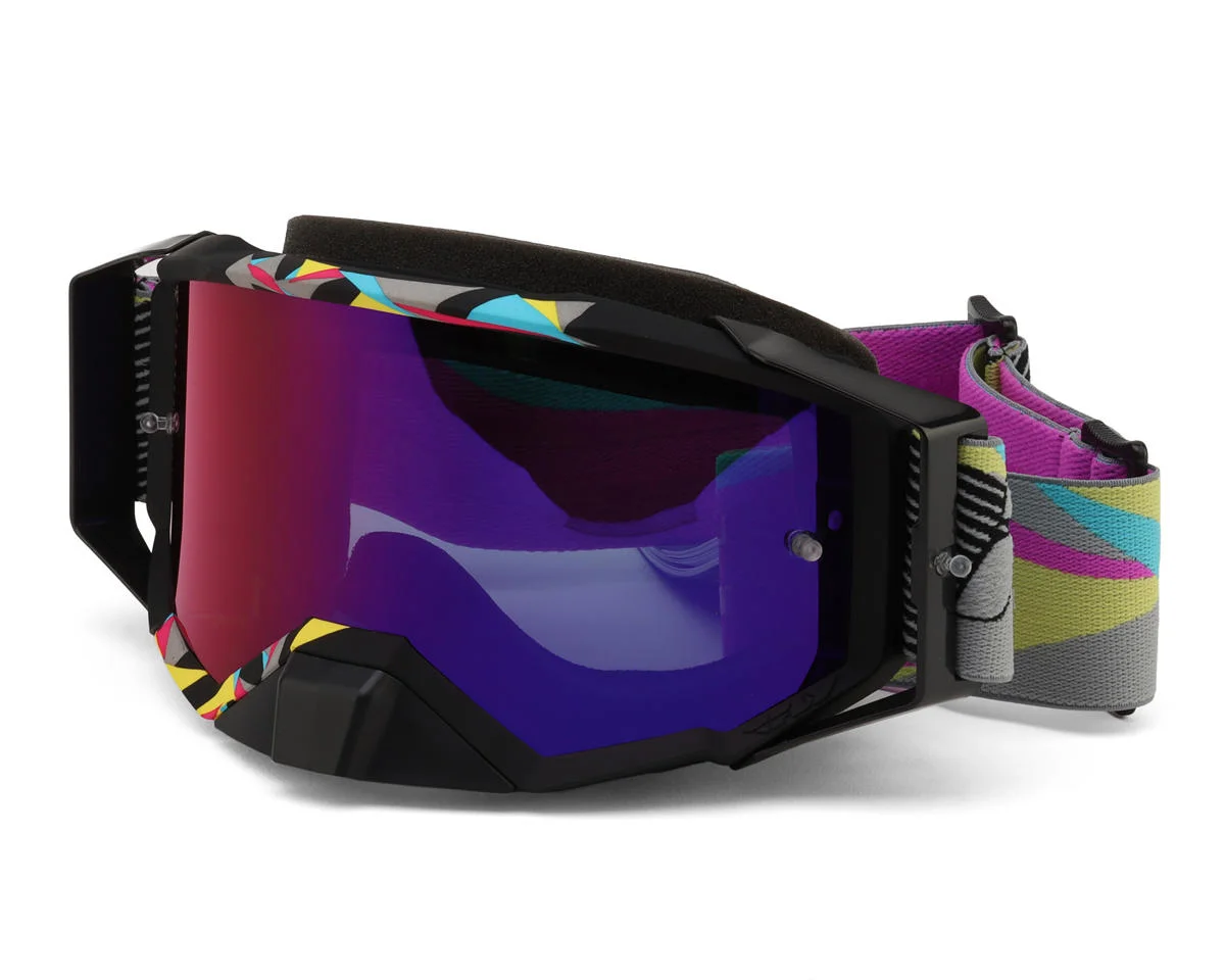 Fly Racing Zone Elite Retro Goggle (Neon W/ Magenta Mirror/Blue Lens)